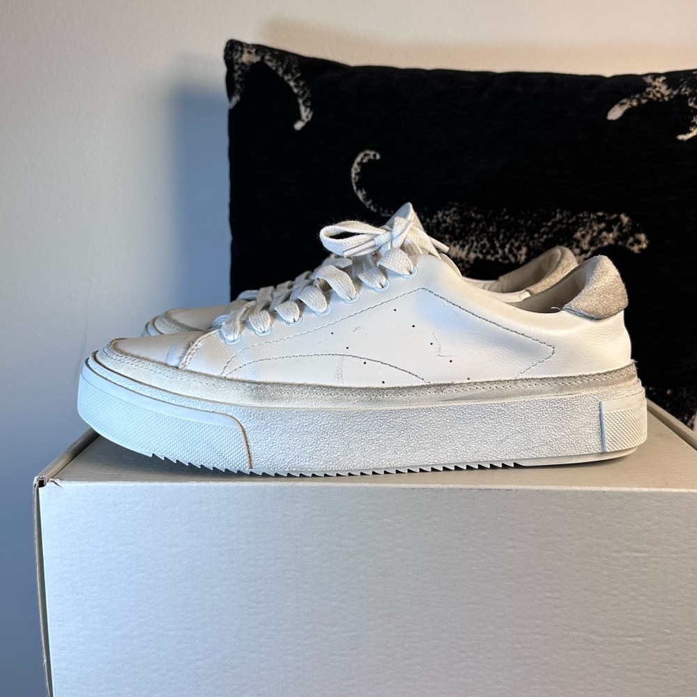 ALLSAINTS Trish Sneaker in Chalk White leather platform skater shoe EU 39 us 9 - Picture 5 of 12